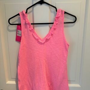 Lilly Pulitzer Pink Ruffle Tank Top